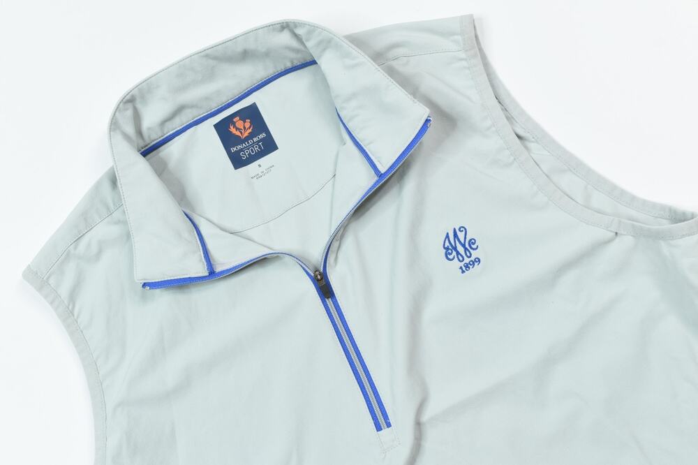 Donald Ross Sport Golf Vest Mens Small Gray 1/4 Zip Pullover Nylon Stretch